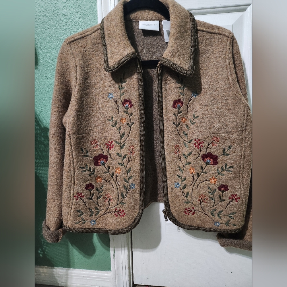 Liz Claibourne Wool Embroidered Jacket - Picture 10 of 14